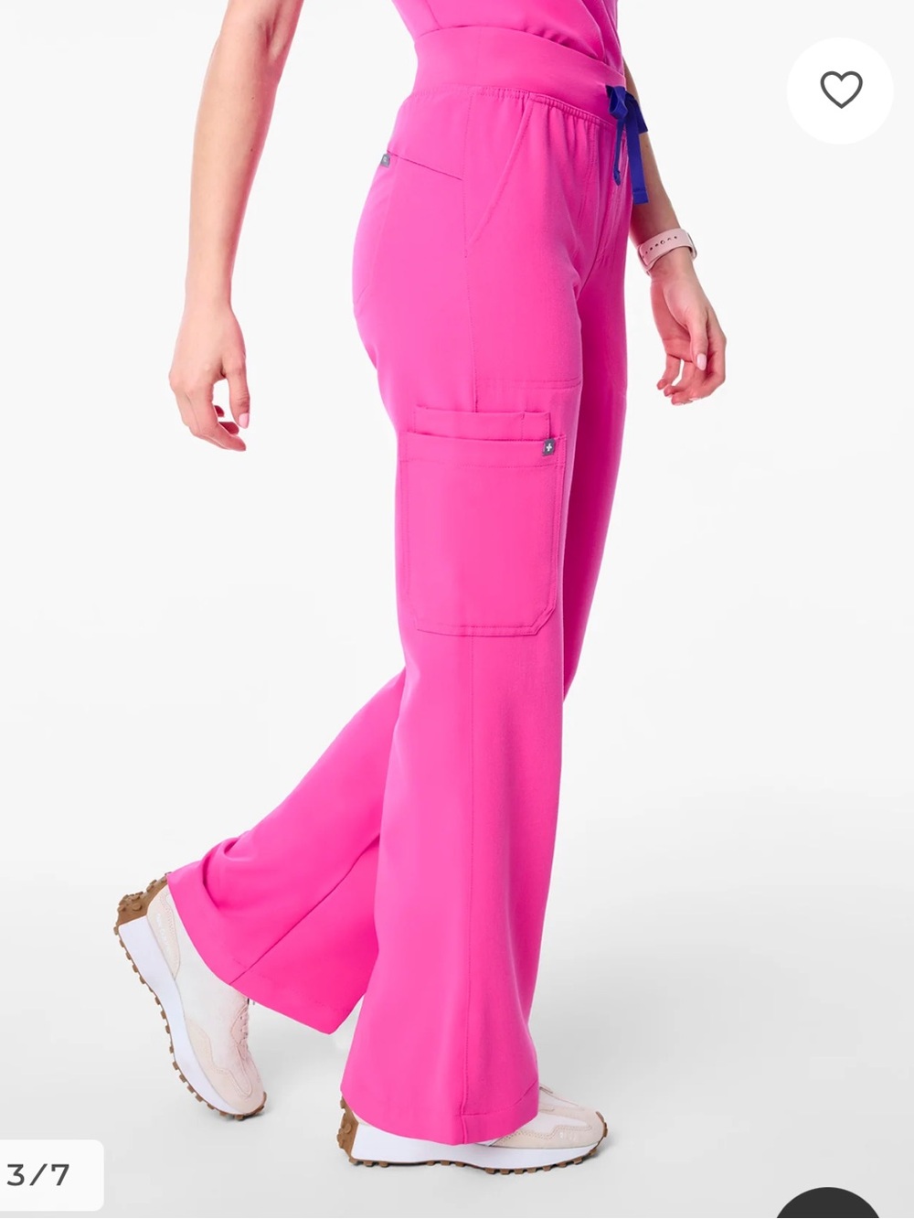 NWT Figs PINK Scrub Set - High Waist Isabel Pants and Catarina Top, XSP - Picture 3 of 9